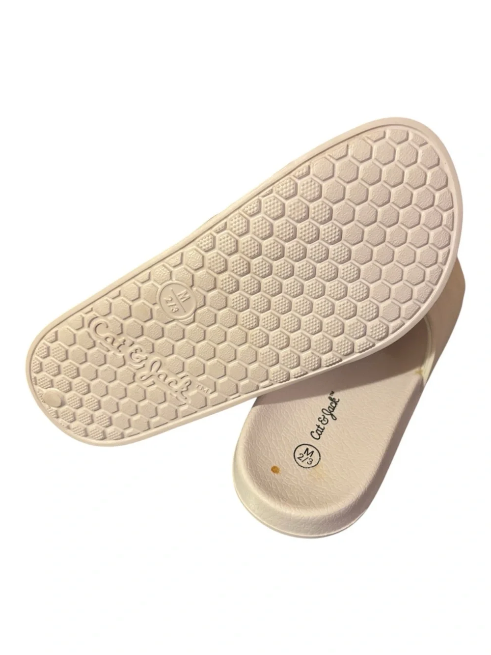 Cat & Jack boys white slide sandals size 2/3